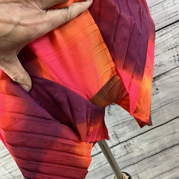 Pretty Little Thing Romper size 8 Pink Purple Sheer Pleated Boho Summer Beach - Picture 6 of 8